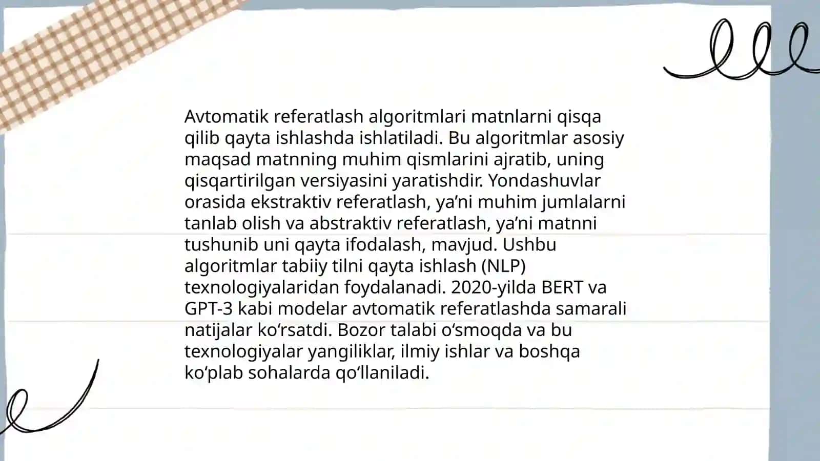 Matnlarni avtomatik qisqartirish (referatlash) 4