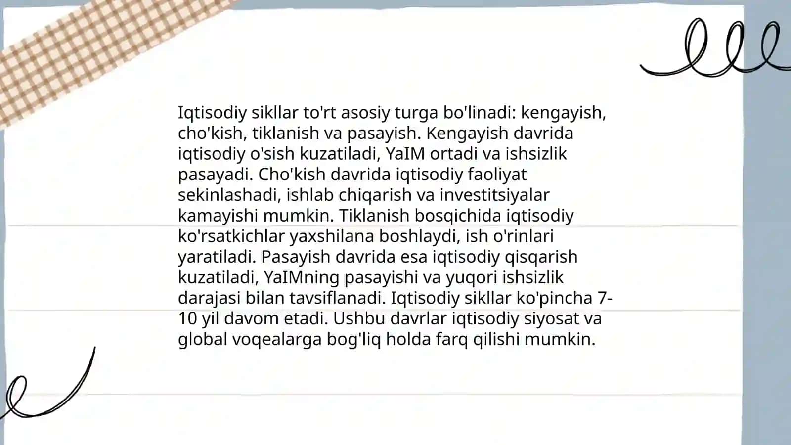 Iqtisodiy davr va iqtisodiy tebranishlarning sabablari 4