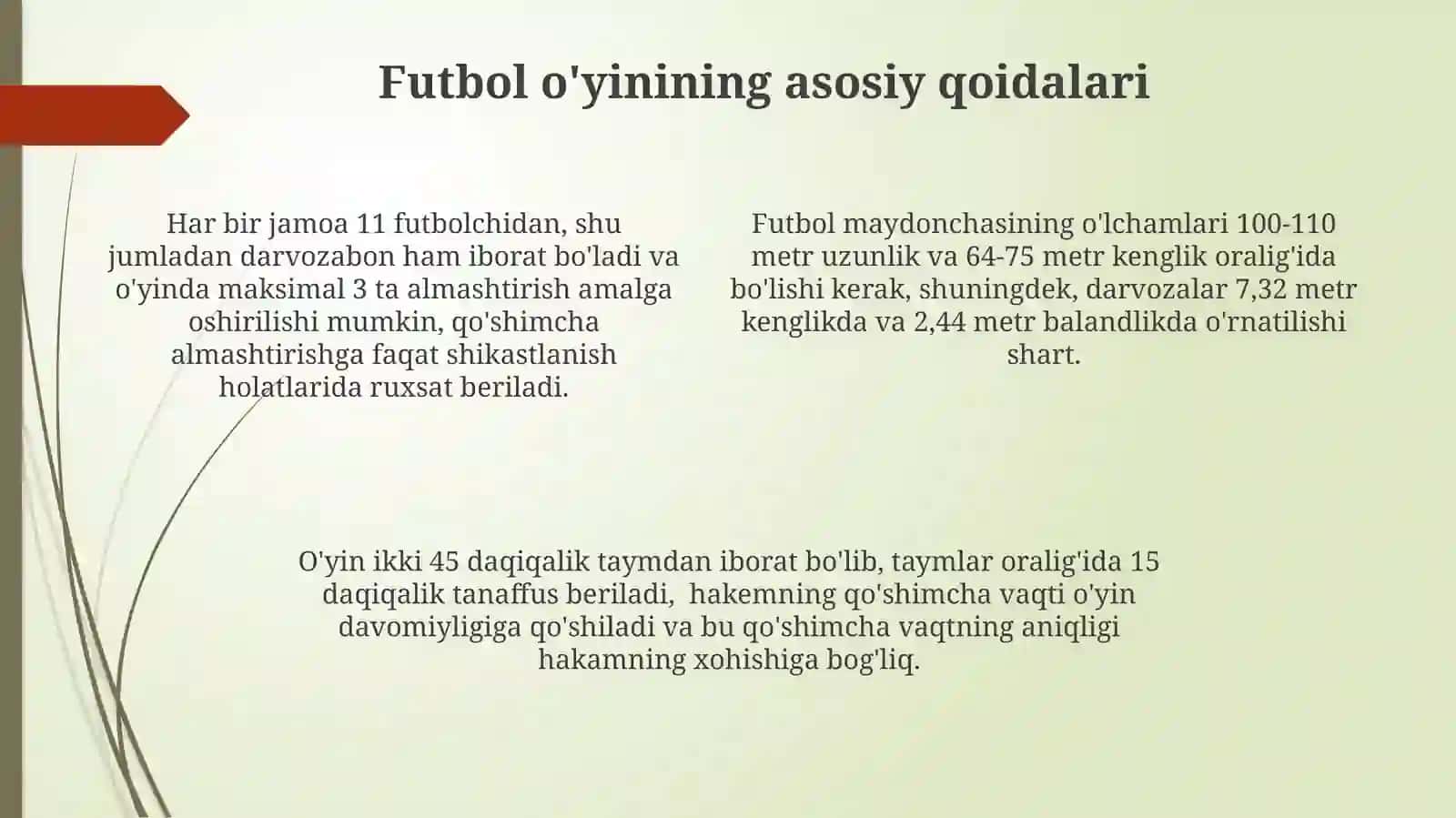 Futbol o‘yin qonun qoidalari va musobaqlarni tashkil etish 4