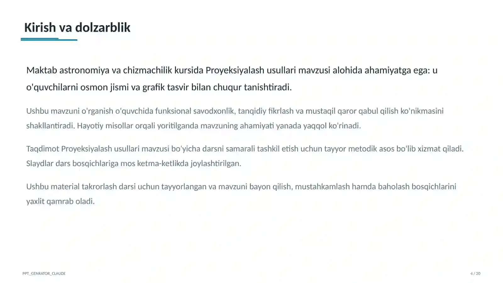 Proyeksiyalash usullari (8-sinf) 4