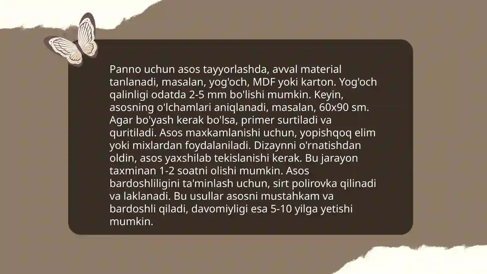 Applikatsiya usulida pannoni yaratish bosqichlari 4