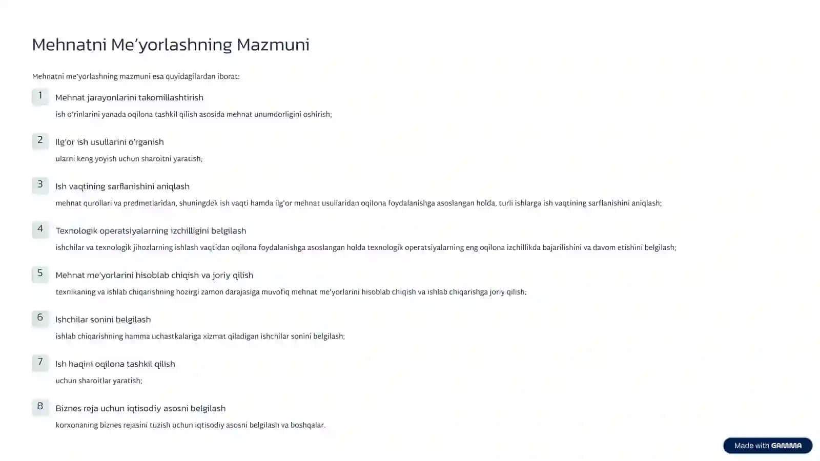 Mehnatni me’yorlashning mazmuni va vazifalari 4