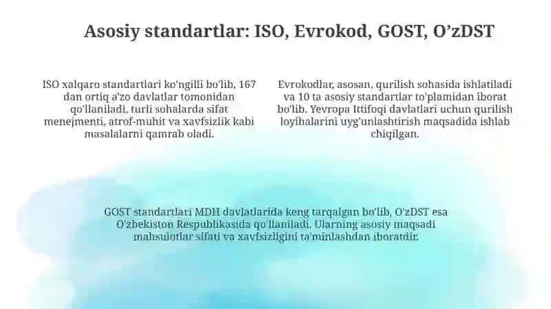 Xalqaro va davlatlararo standartlarni taqqoslash 4