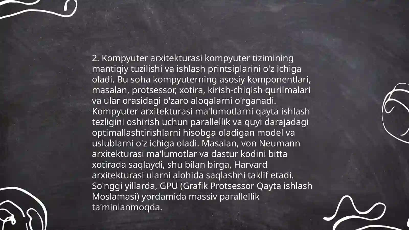 Kompyuterning tashkil etilishi va tuzilishi 4