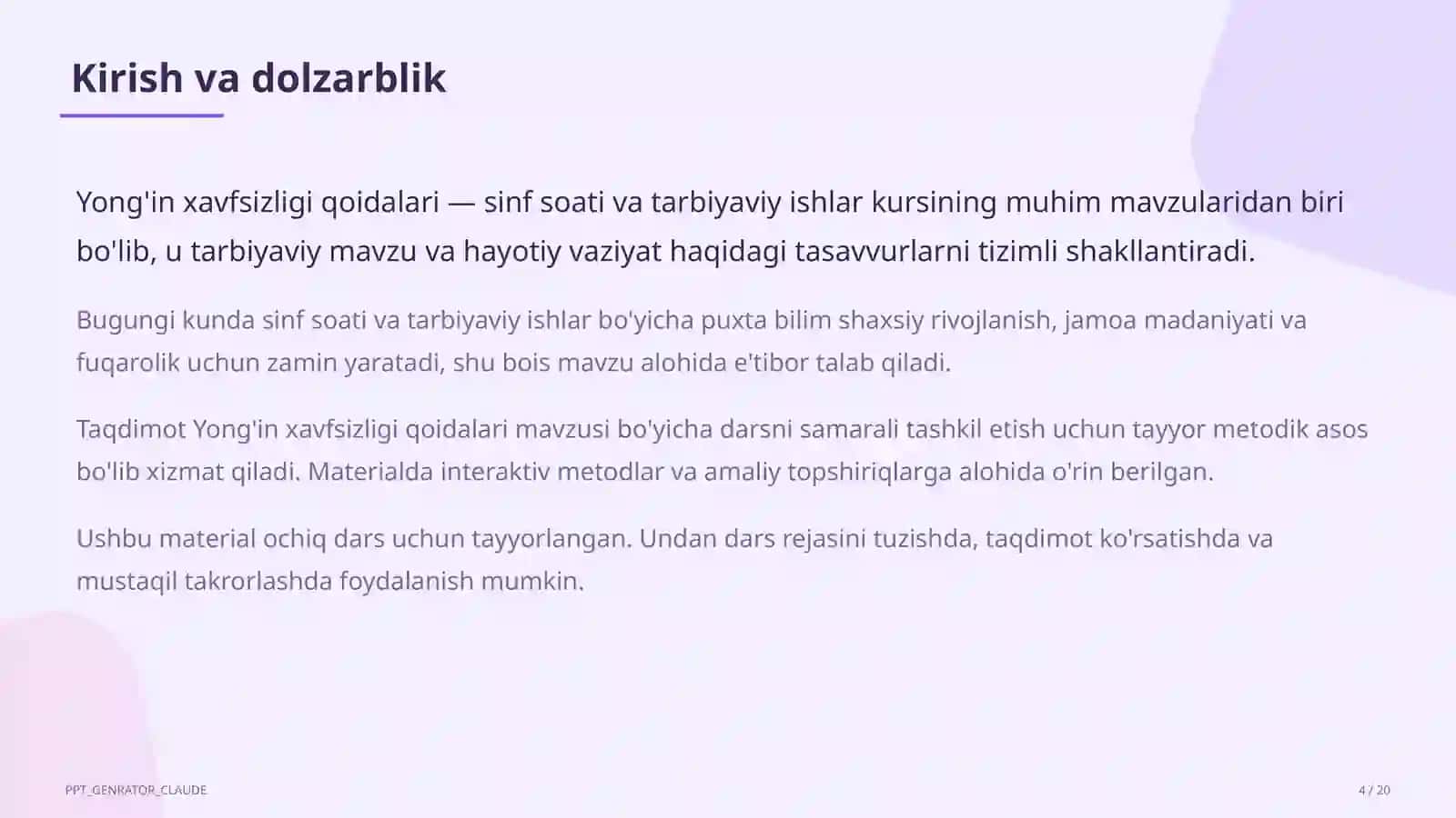 Yong'in xavfsizligi qoidalari 4