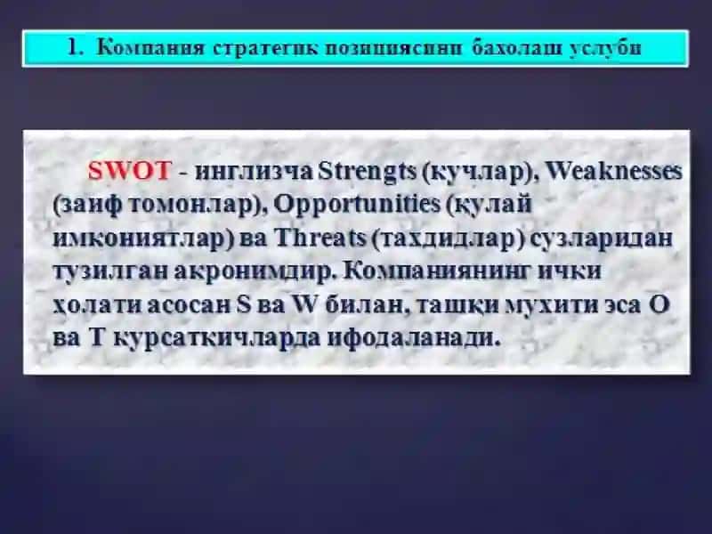 “Компания Хolatining tahlili” (4 soat) 4