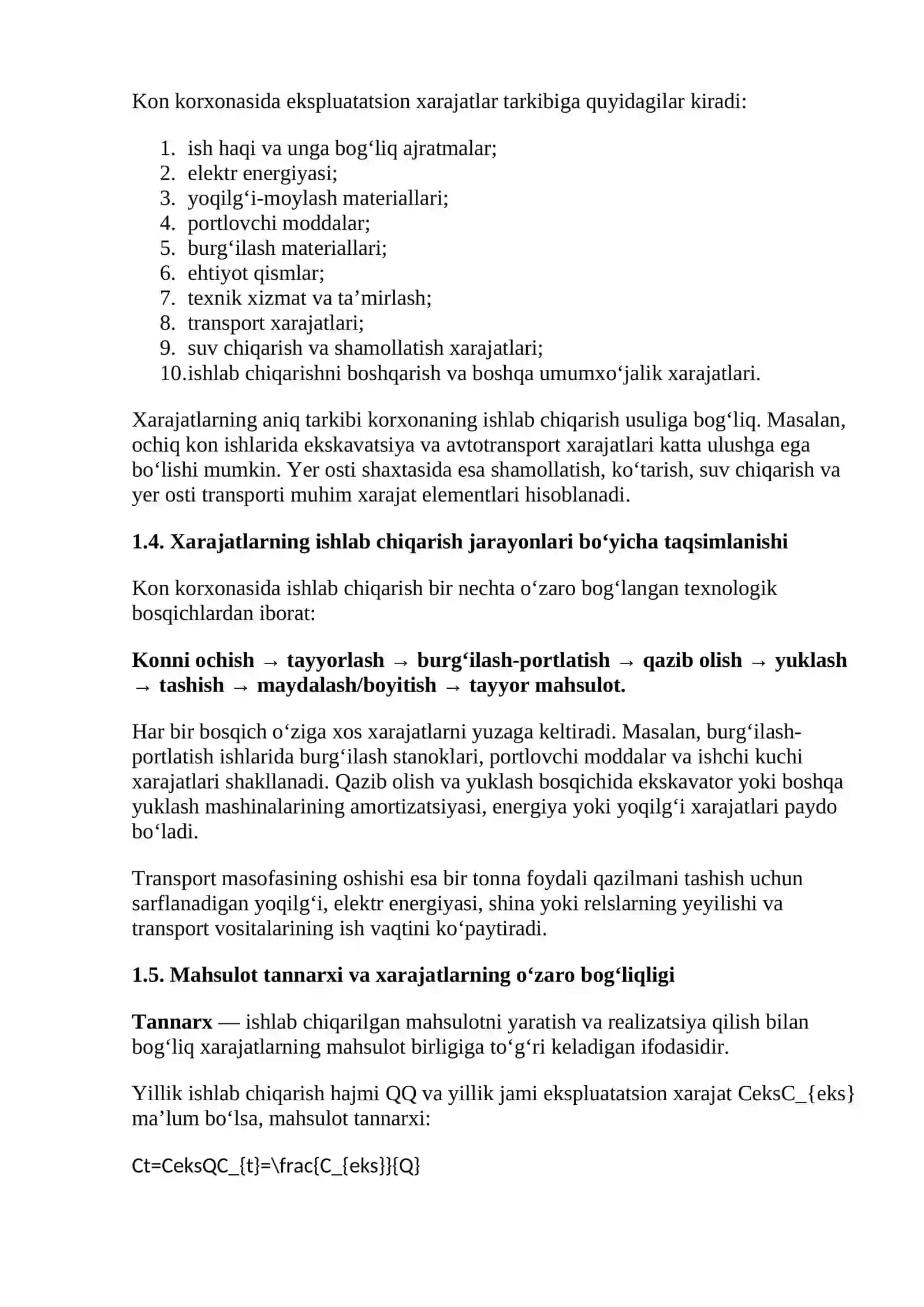 KAPITAL VA EKSPLUATATSIYA XARAJATLARI, KORXONANING SOF FOYDASI 4