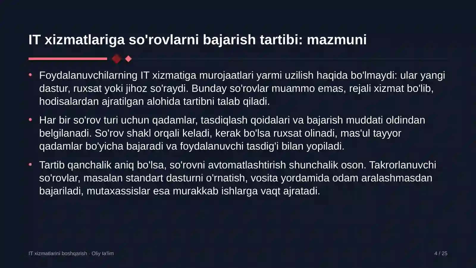 tog' chang'i majmualarida axborot texnologiyalari xizmatlariga so'rovlarni bajarish tartibi 7477 4