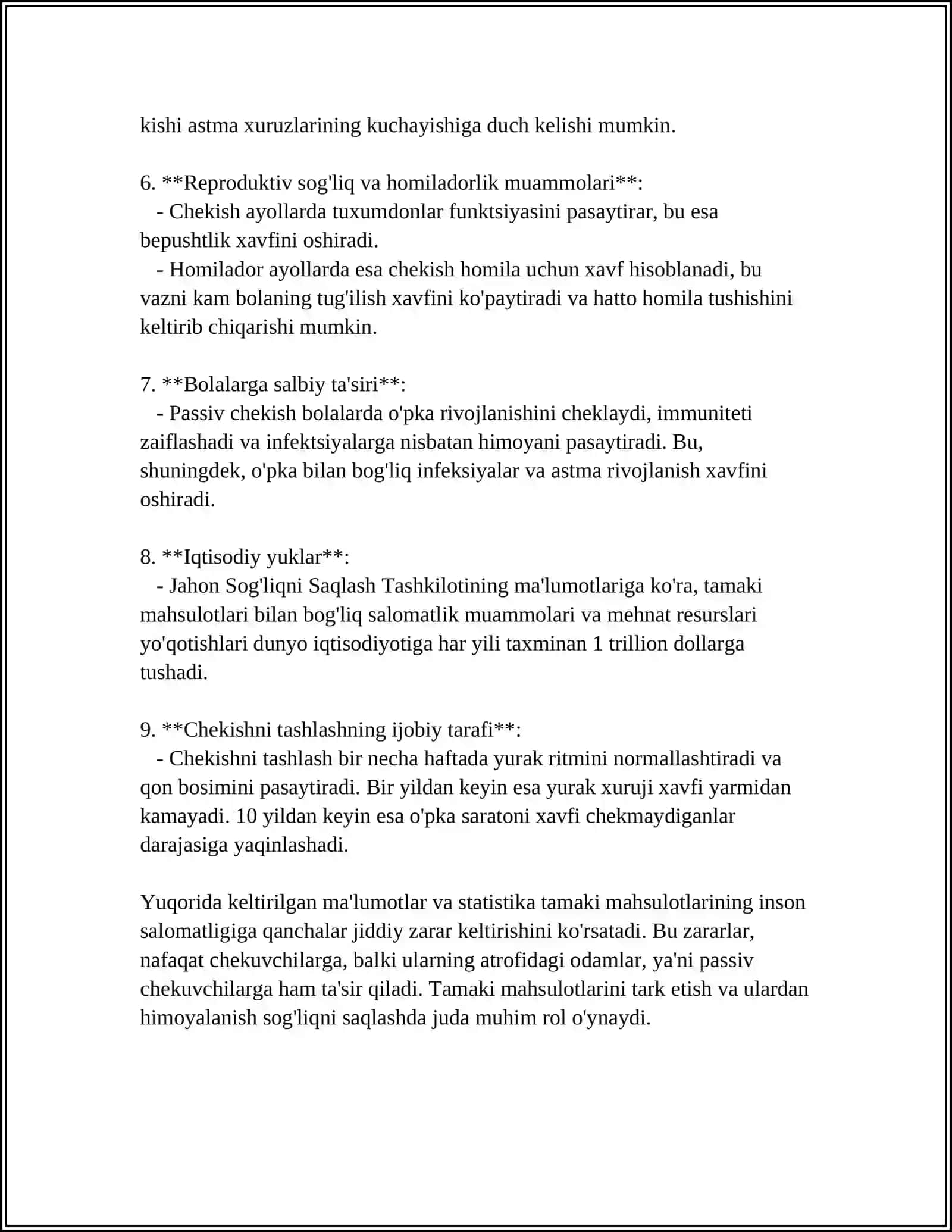 Tamaki mahsulotlarini chekishning oqibatlari hamda uni chora-tadbirlari 4