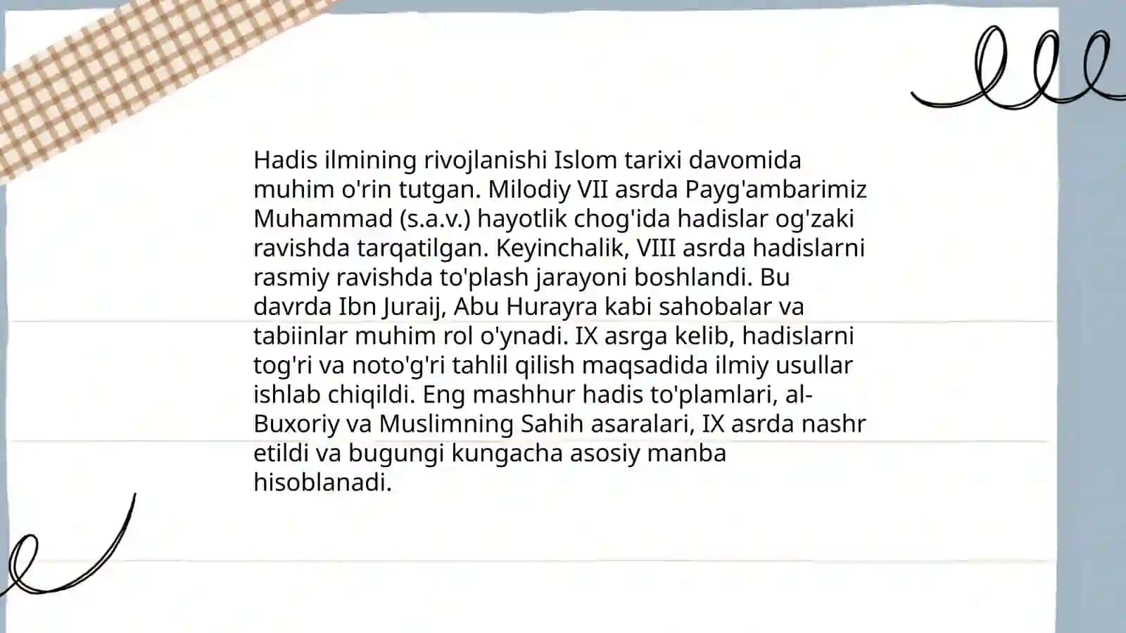 Imom al-Buxoriy Buxoriy hadislari 4