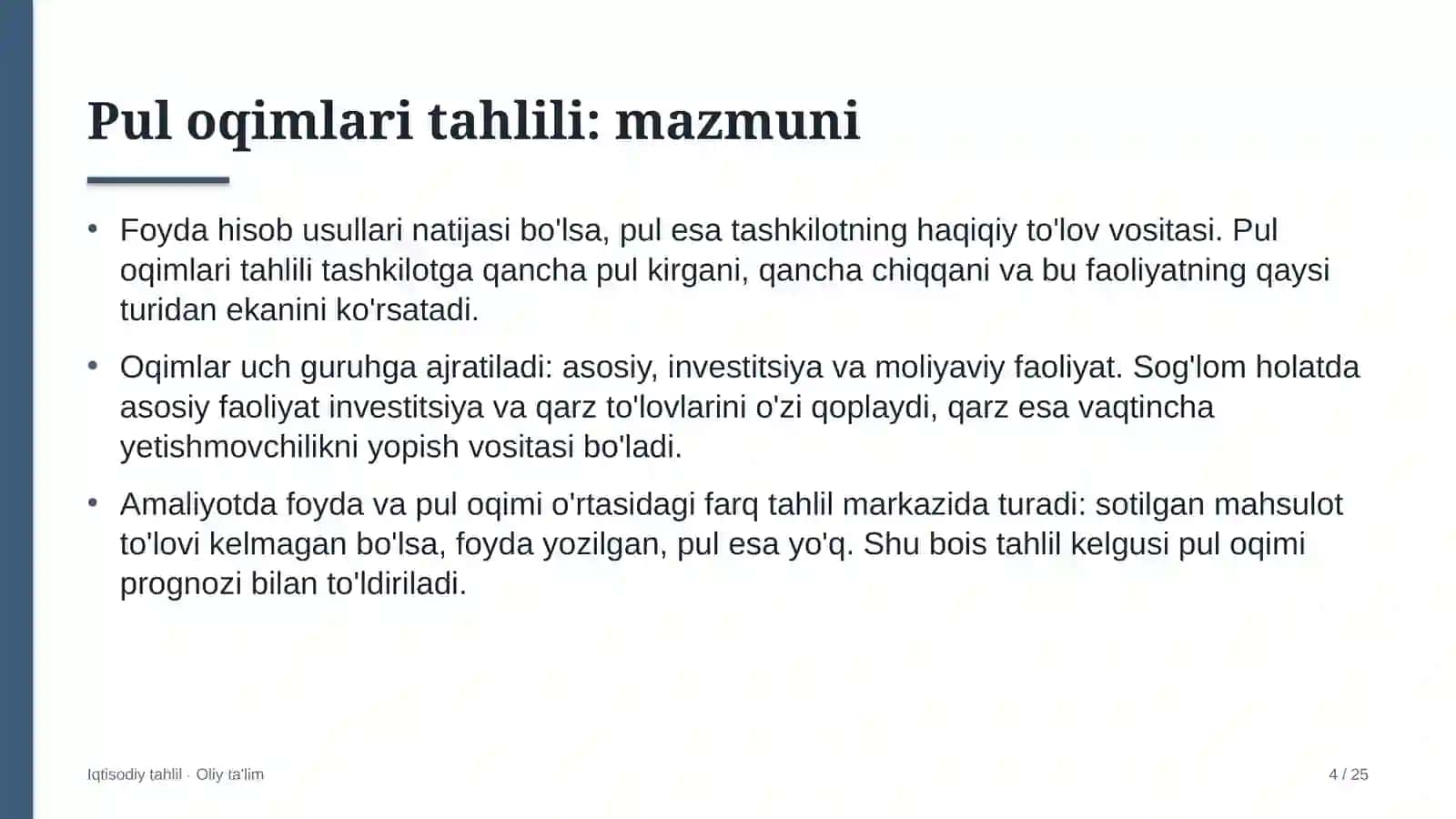 Davlat moliyaviy nazorati organlarida pul oqimlari tahlili 4