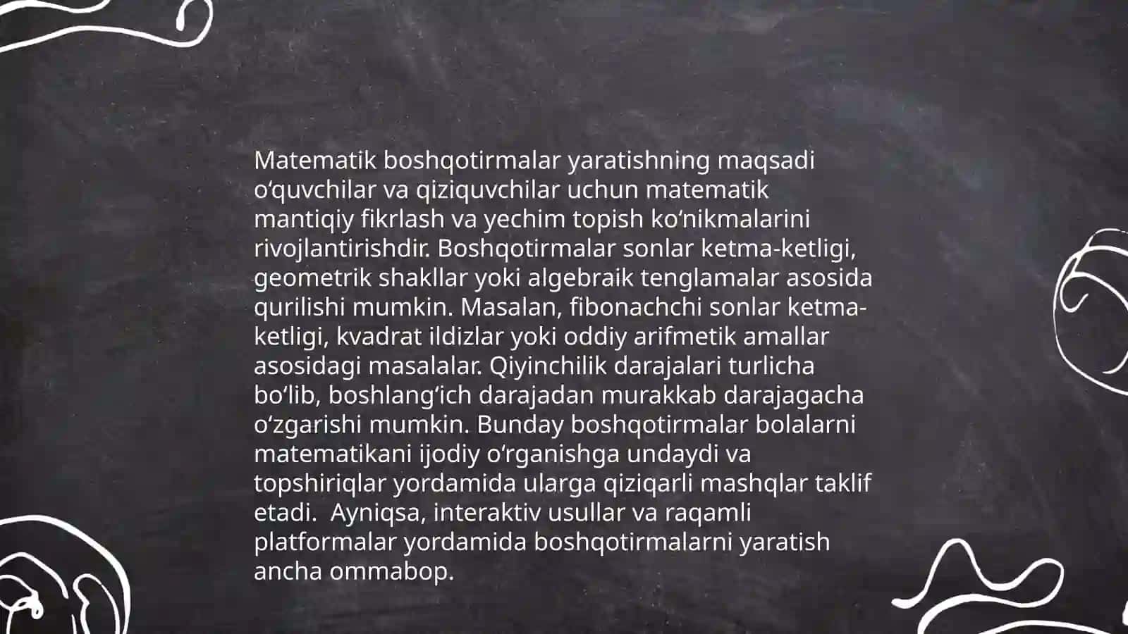 She'riy matematik masalalar va matematik boshqotirmalar tuzish 4
