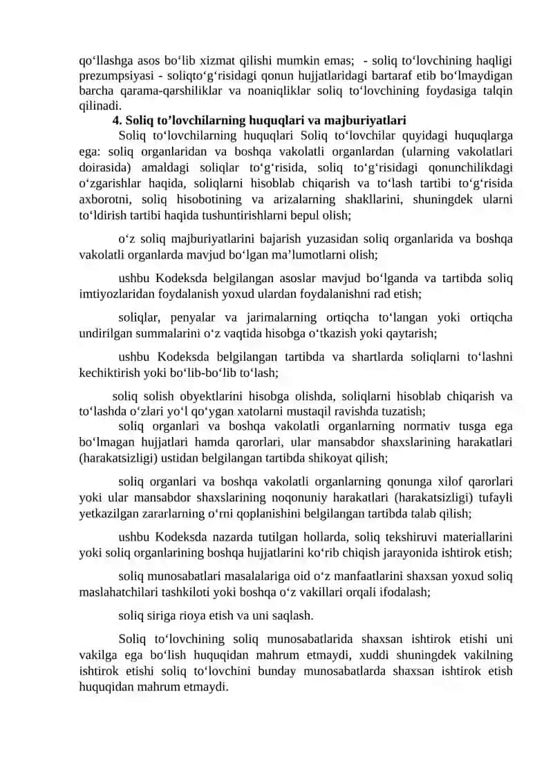 Soliq tizimi va qonunchiligi (4 soat) 4
