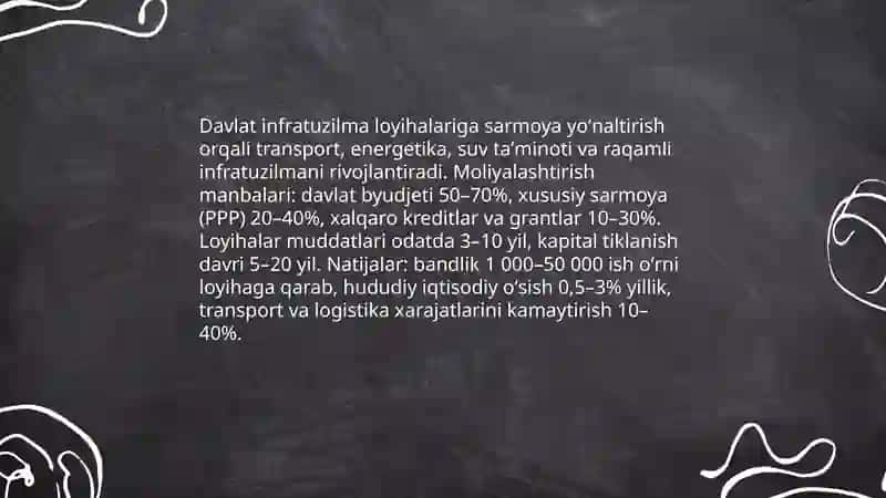 Davlat investitsiyasi - iqtisodiy oʻsish kafolati 4