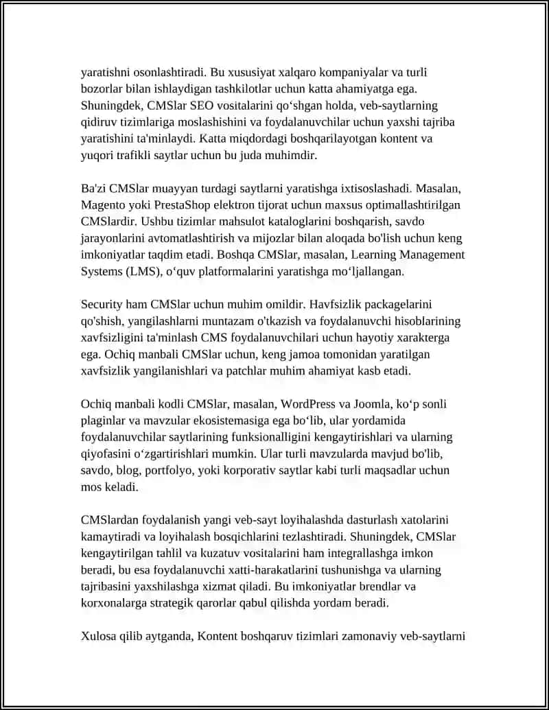 Kontent boshqaruv tizimlari (CMS) 4