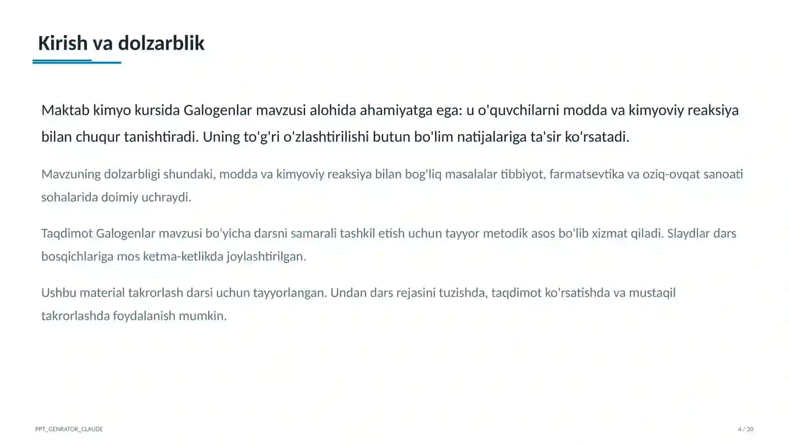 Galogenlar (9-sinf) 4