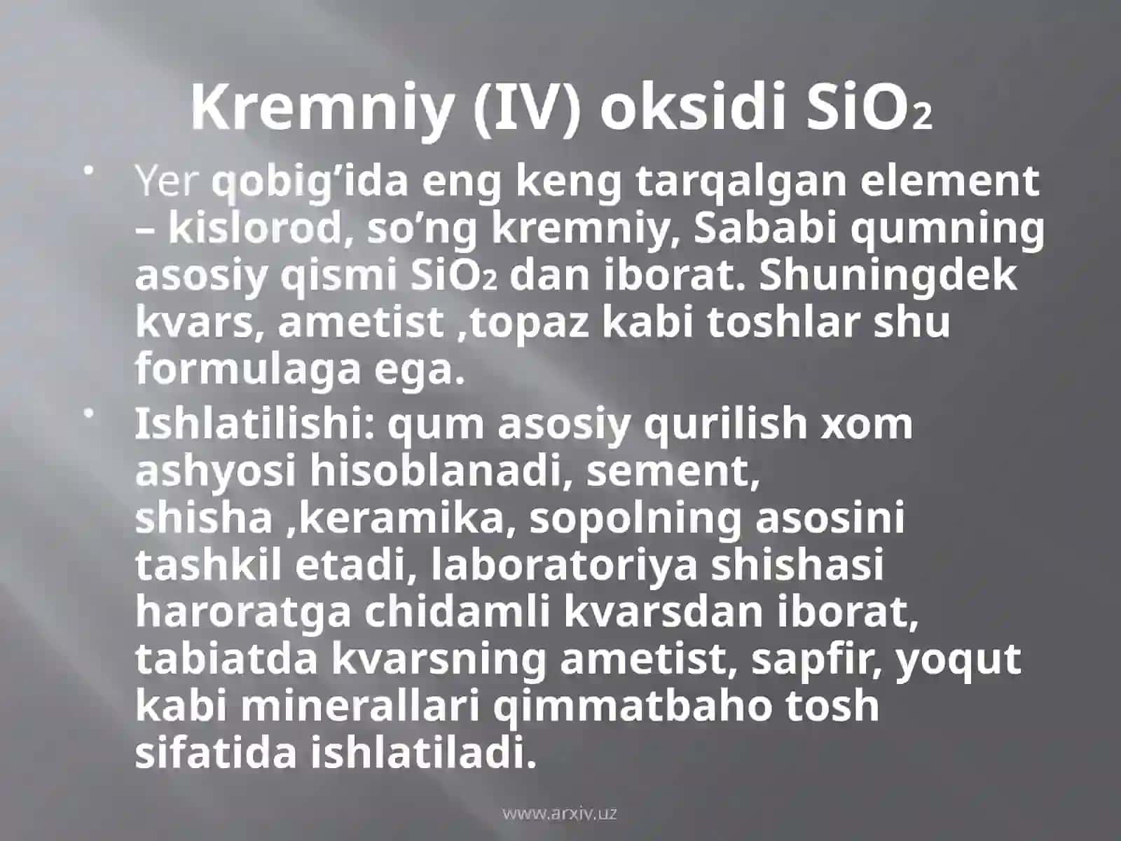 ENgMuhimOksidlarningIshlatilishi 4