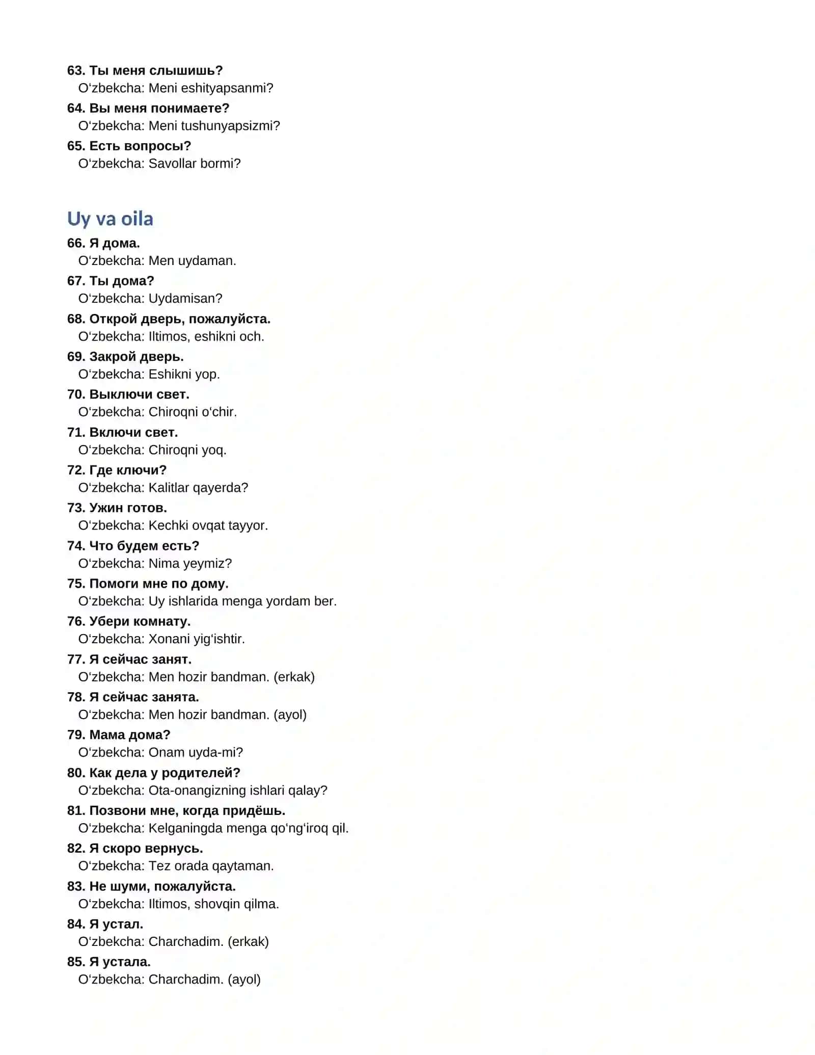 RUS TILI KUNDALIK MULOQOT UCHUN 500 TA IBORAt 4