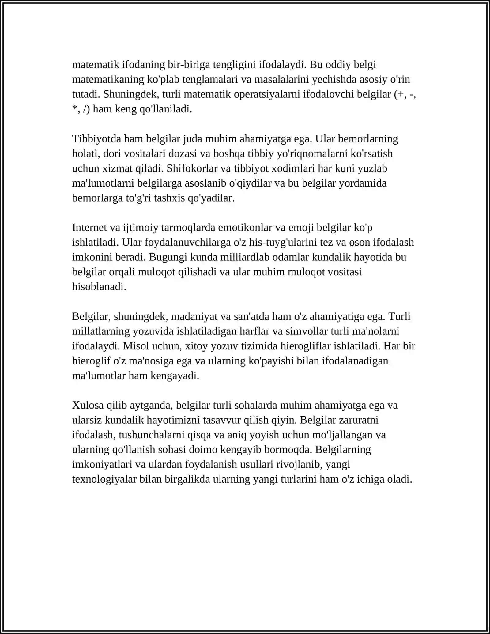 TIL- BELGILAR SISTEMASI. BELGI VA BELGILAR SISTEMASI TUSHUNCHASI. SEMIOTIKA. TILDA "SISTEMA" VA "STRUKTURA" TUSHUNCHALARI. BELGILAR SISTEMASINING TURLARI 4