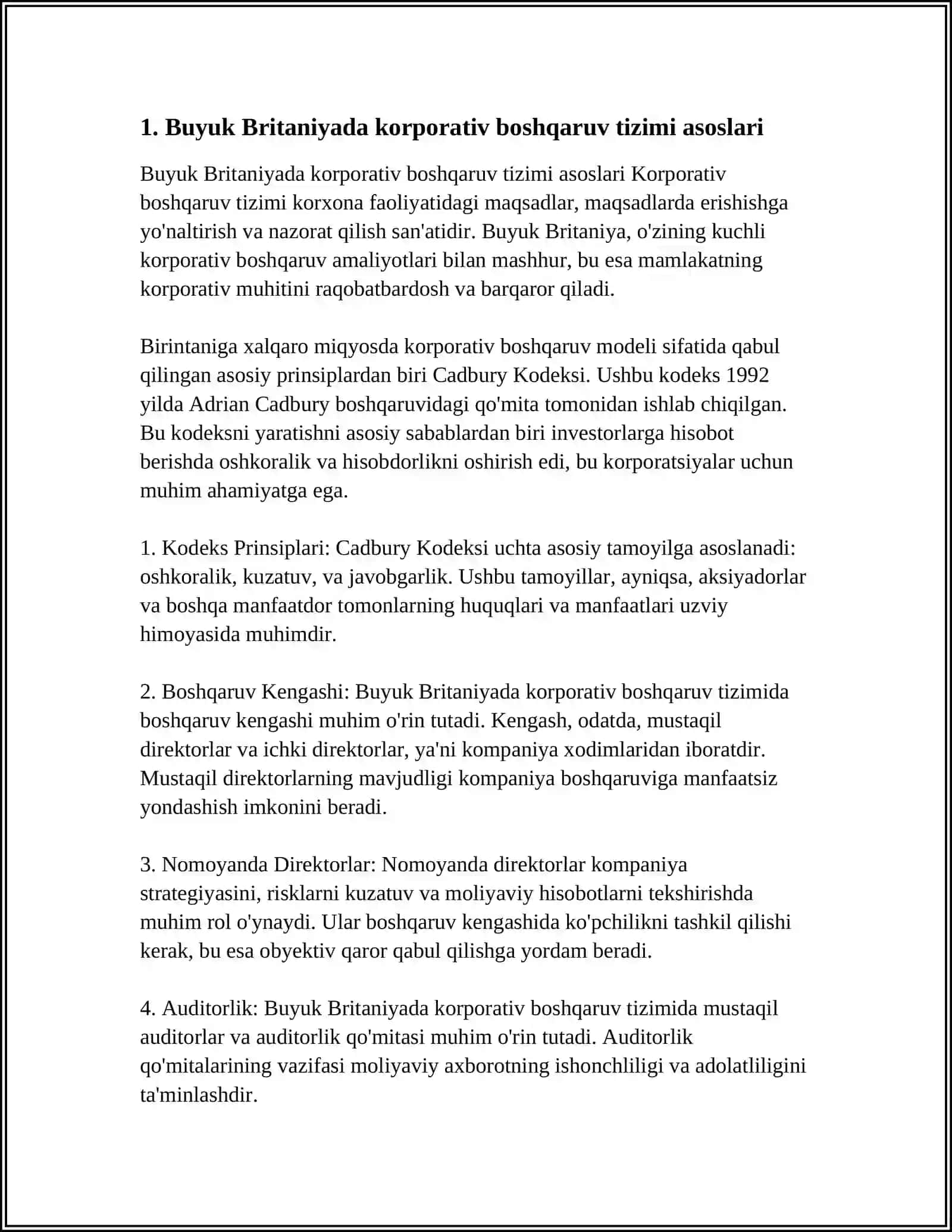 BUYUK BRITANIYADA KORPOORATIV BOSHQARUV TIZIMI 4