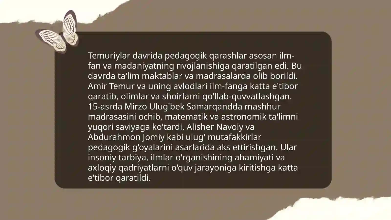 XIV-XVI asrlarda Movounnahrda tarbiya, maktab va pedagogik fikrlar 4