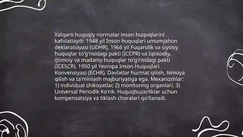 Shaxsiy huquq va erkinliklarning kafolatlanganligi 4