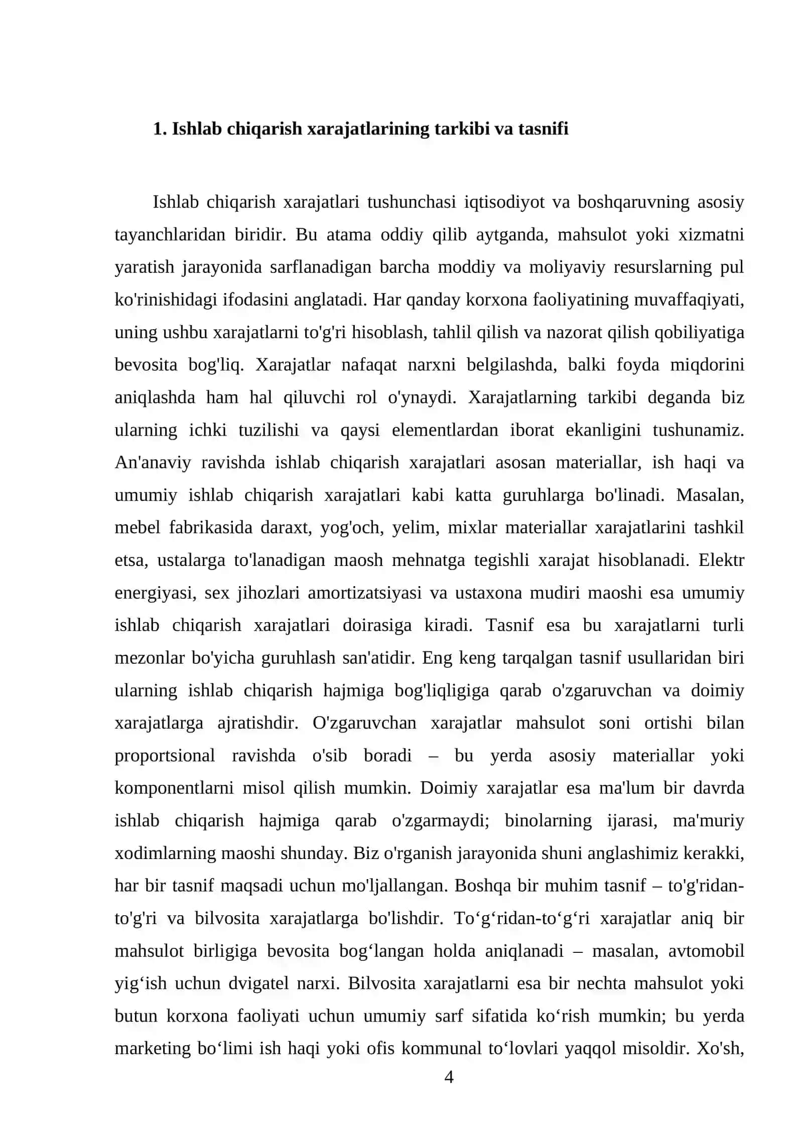 Ishlab chiqarish xarajatlari 4