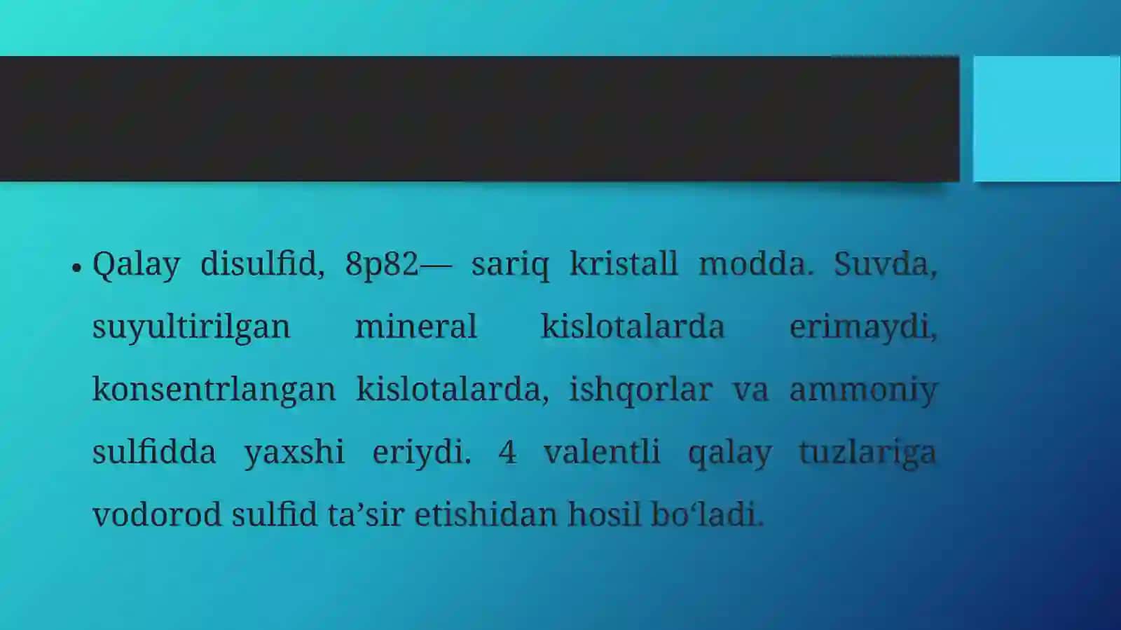 Qalay  kislatalar Ularning Xossalari 4