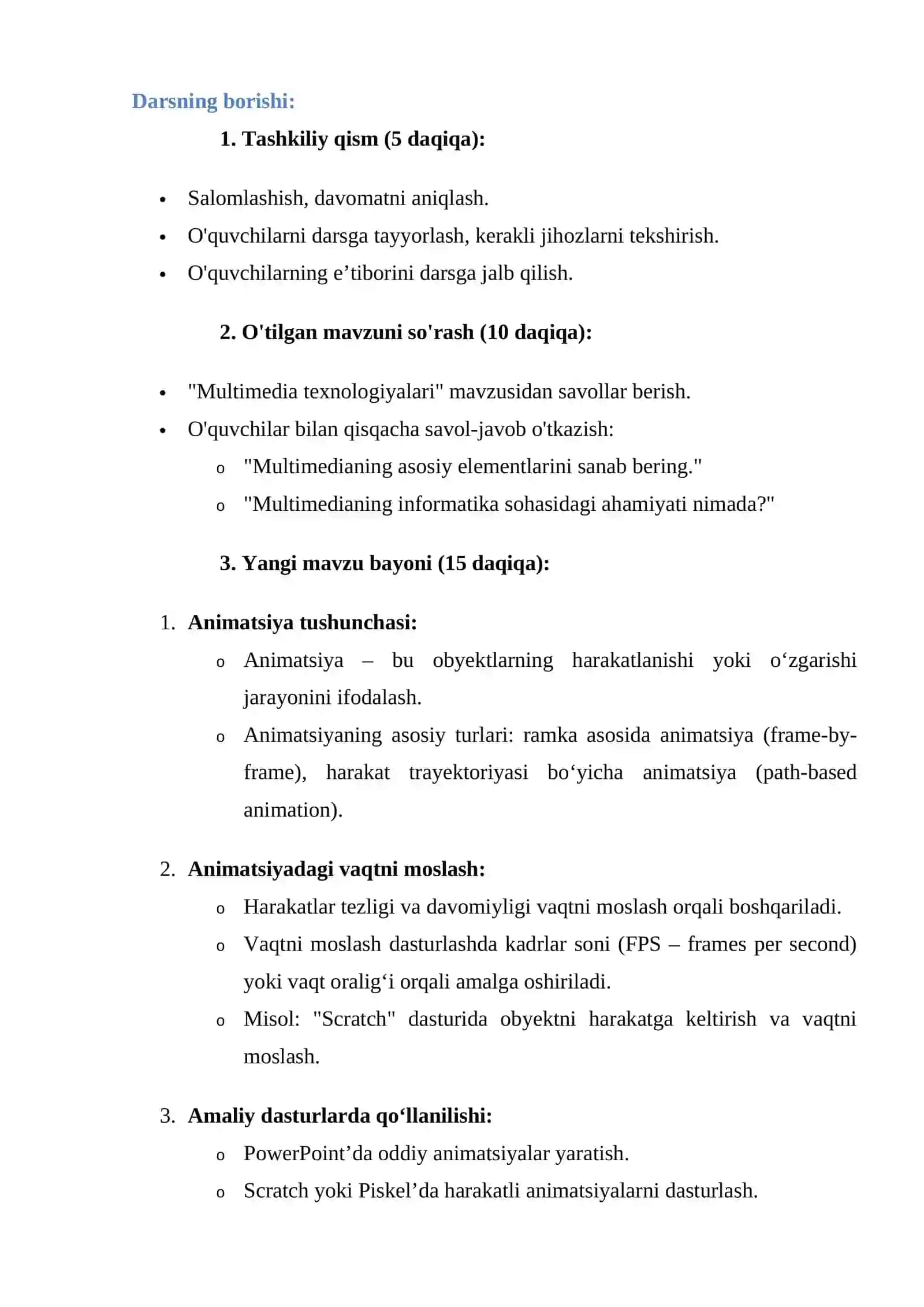 Animatsiya va vaqtni moslash 4