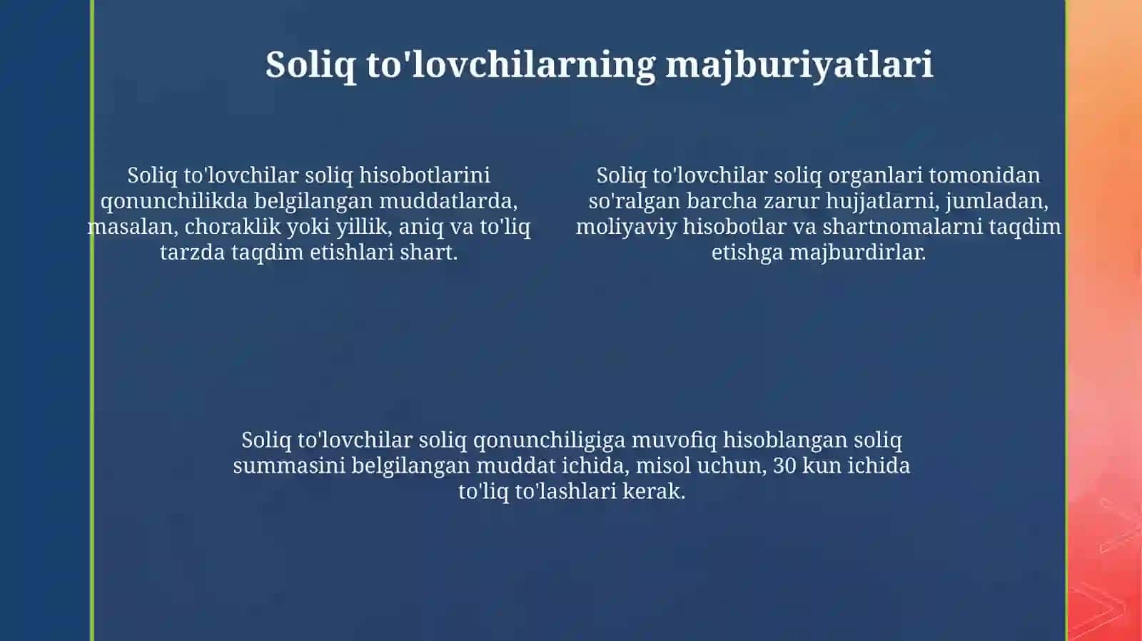 Soliqto’lovchilarninghuquqvamajburiyatlari 4