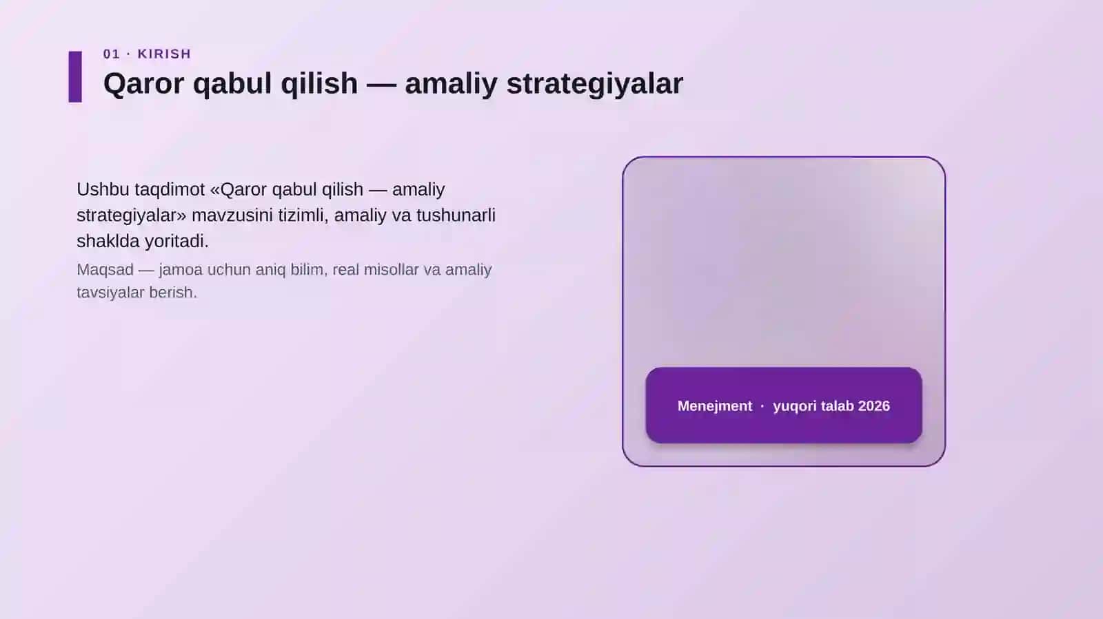 Qaror qabul qilish — amaliy strategiyalar 4