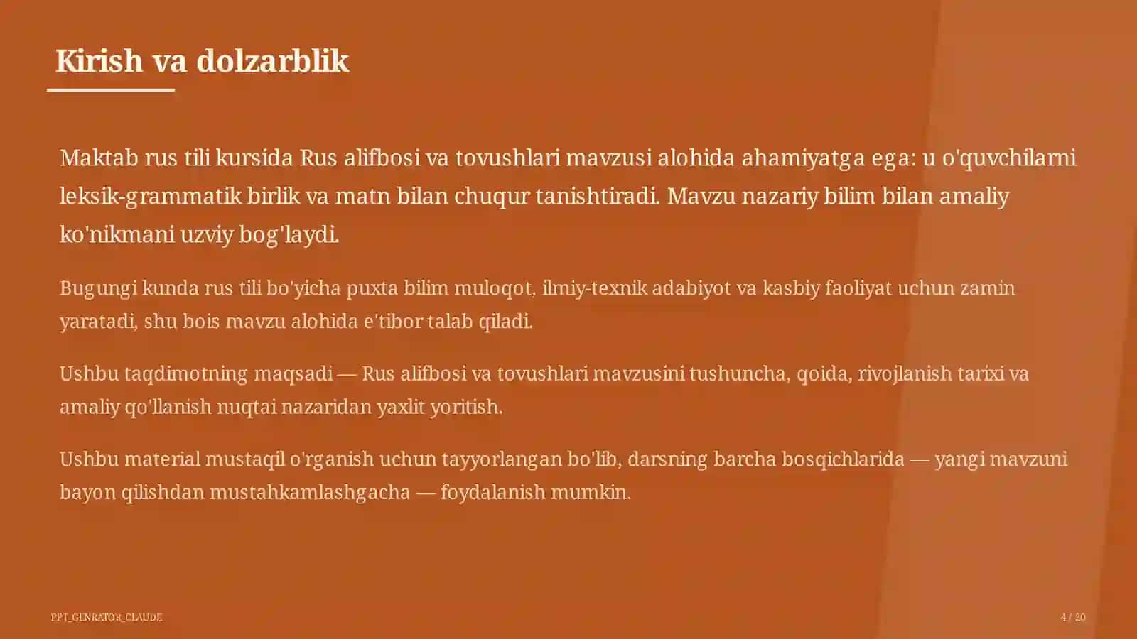 Rus alifbosi va tovushlari (2-sinf) 4