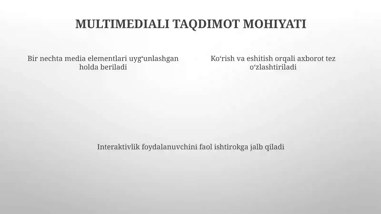 Multimedia taqdimotturlari 4
