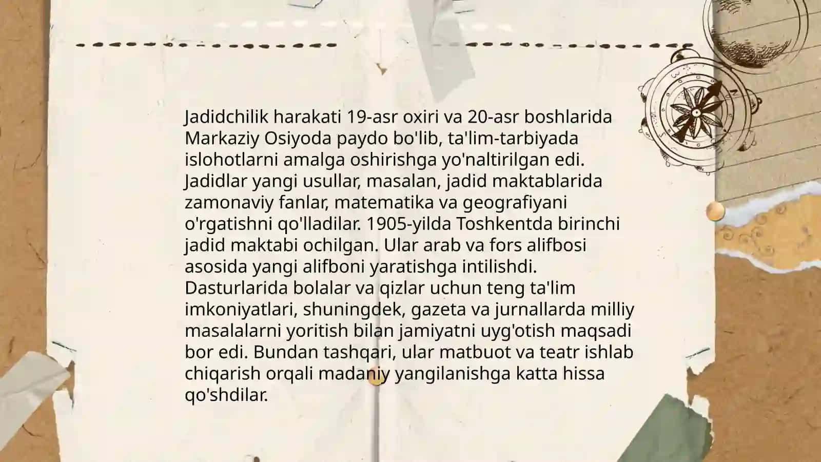 Jadidchilikning Markaziy Osiyo madaniyatiga tasiri 4