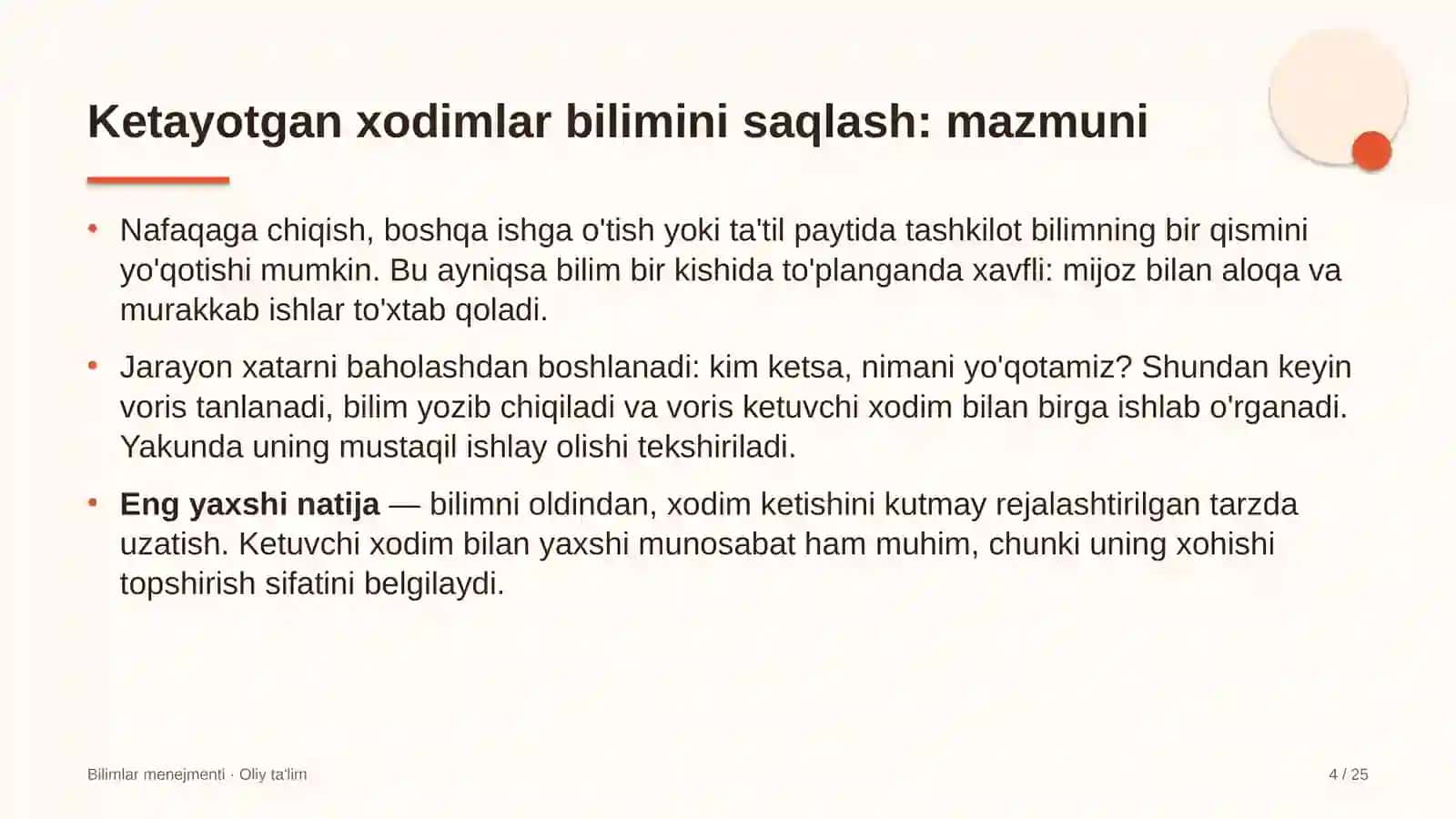 Korporativ moliyada ketayotgan xodimlar bilimlarini saqlab qolish 4