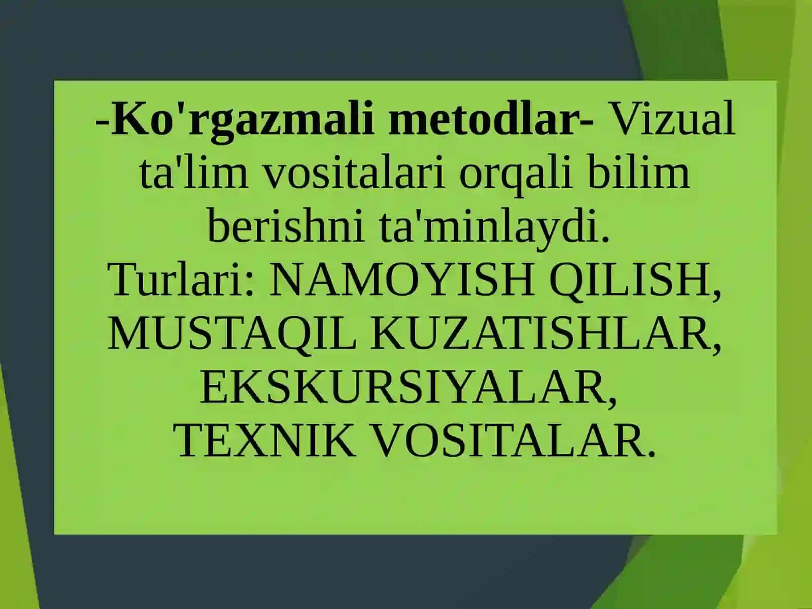 O'QITISHNING AMALIY METOD TURLARI HAMDA TAVSIFI 4