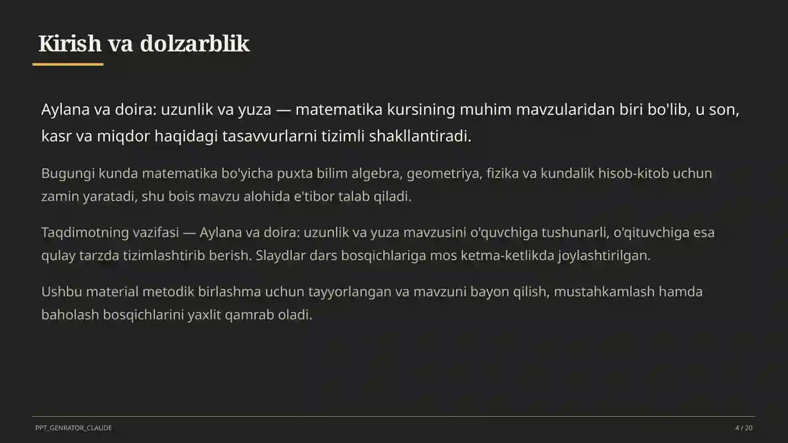 Aylana va doira: uzunlik va yuza (6-sinf) 4
