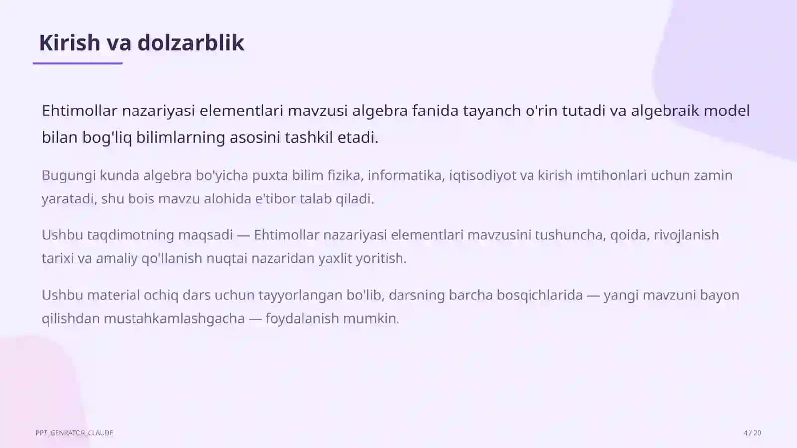 Ehtimollar nazariyasi elementlari (9-sinf) 4