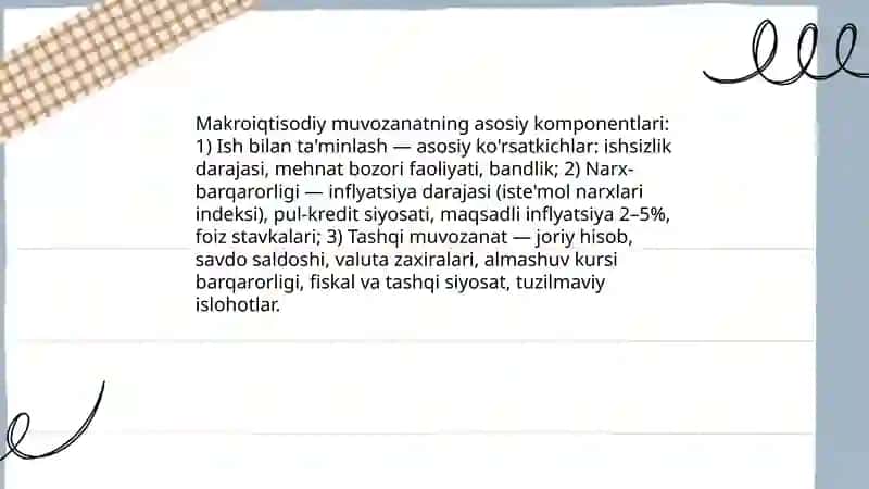 Makroiqtisodiy muvozanatlikning mohiyati va unga erishish yo'llari 4