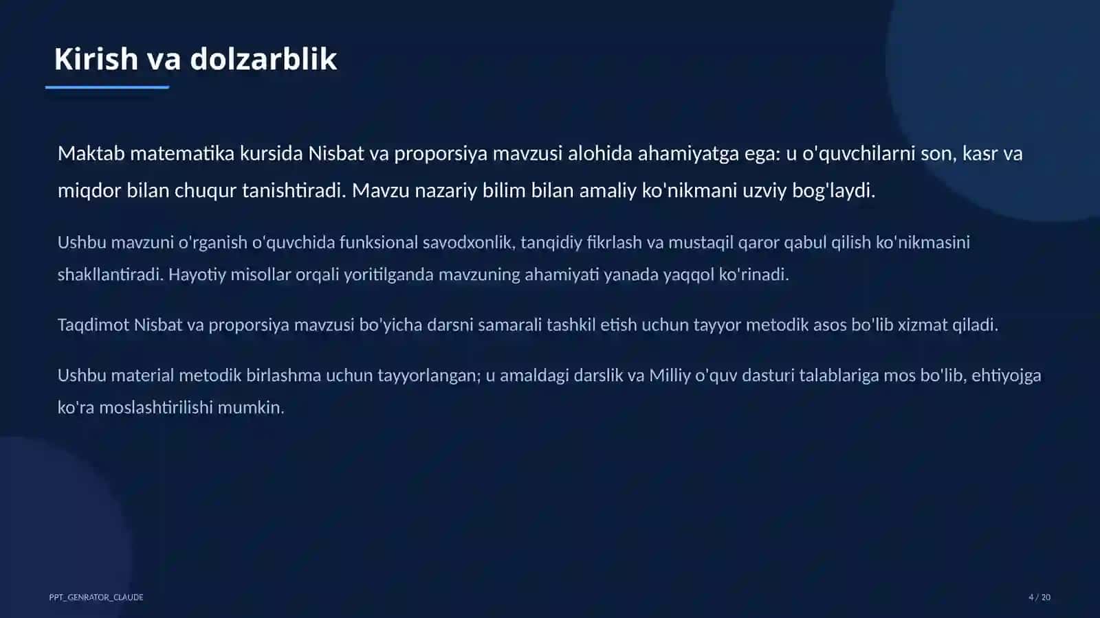 Nisbat va proporsiya (6-sinf) 4