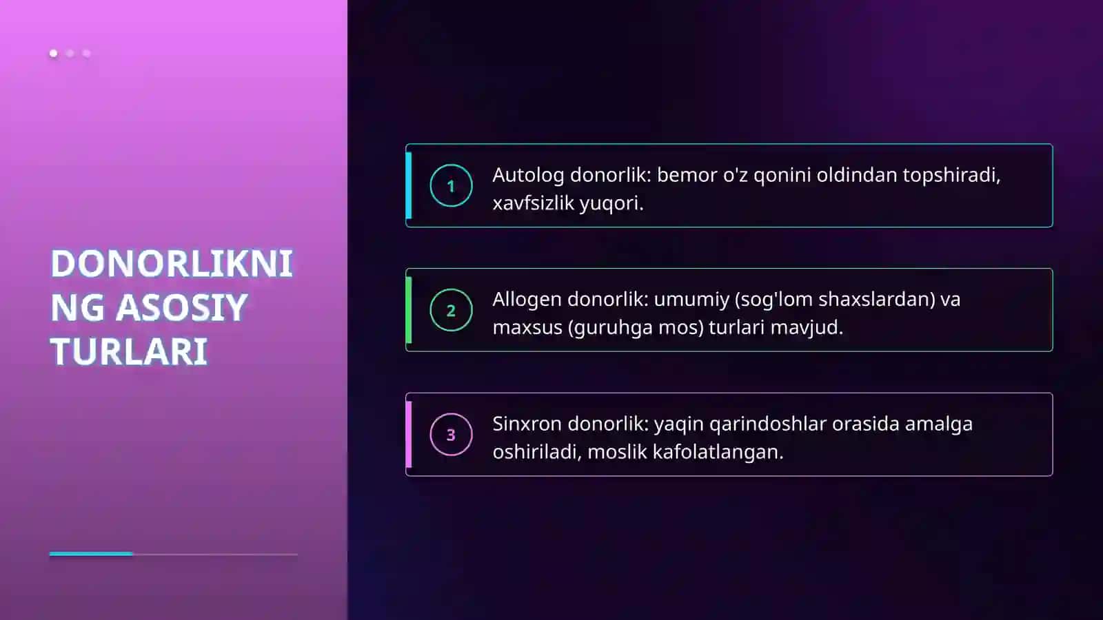 Donorlik, donor turlari va donorlikka unga ko’rsatmalar va qarshi ko’rsatmalar 4