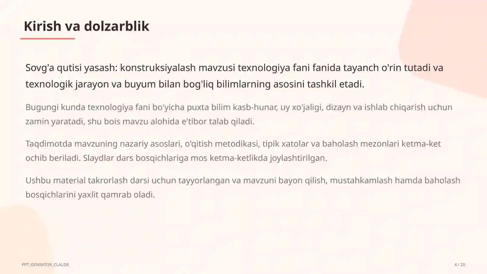 Sovg'a qutisi yasash: konstruksiyalash (3-sinf) 4