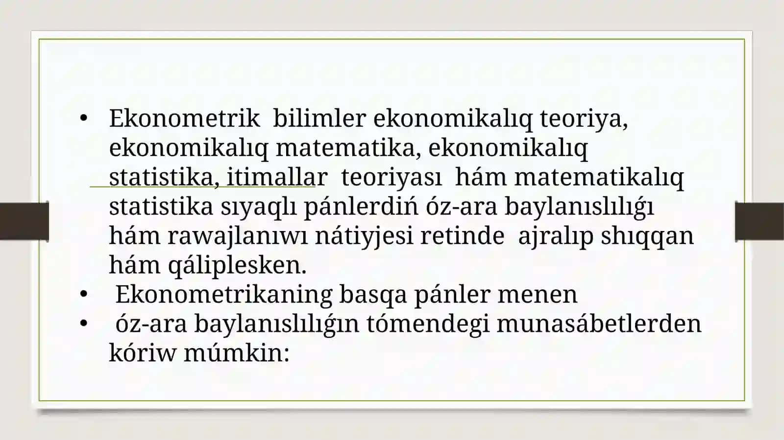 Ekonometrikapa’ninin’ predmeti,maqseti hàmwazıypaları 4