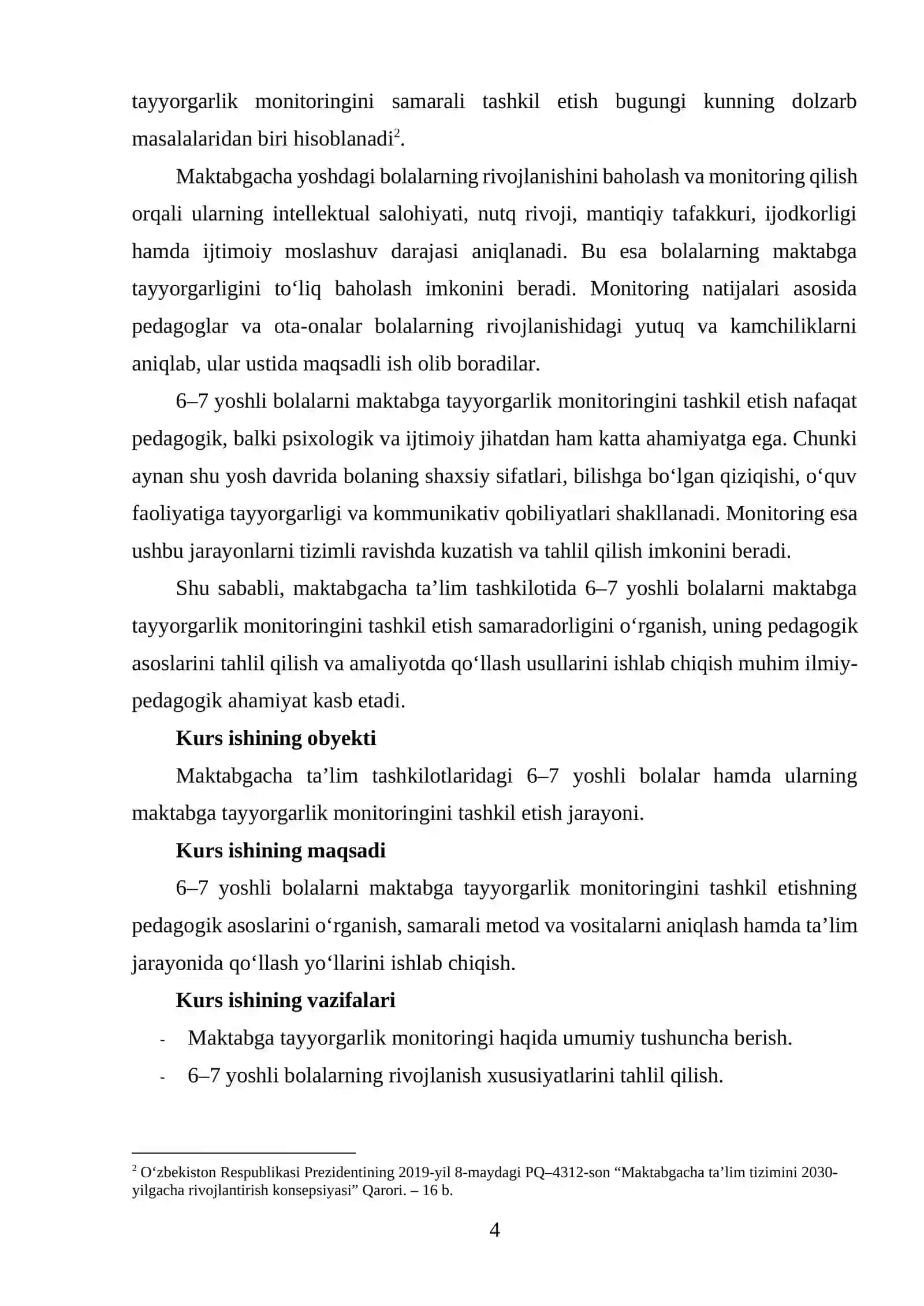 Maktabgachata’limda 6-7 yoshli bolalarni maktabga tayyorgarlik monitoringini tashkil etish samaradorligi 4