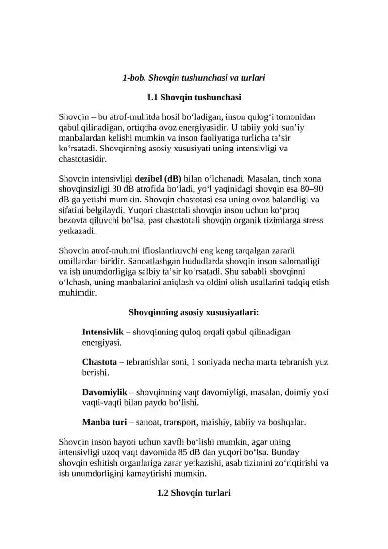 Shovqin manbalari va ularni oldini olish usullari hamda yechimlari. 4