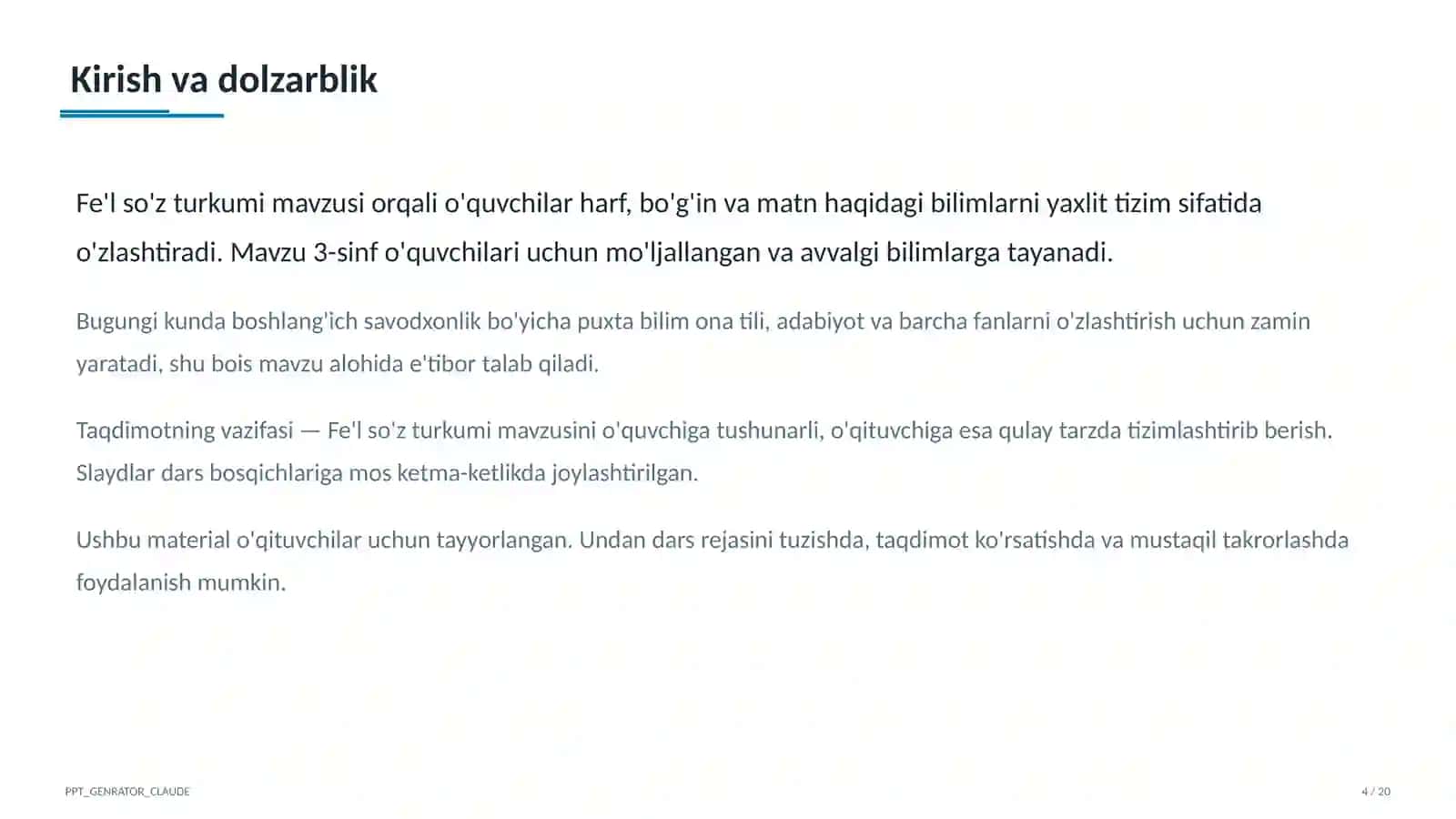 Fe'l so'z turkumi (3-sinf) 4