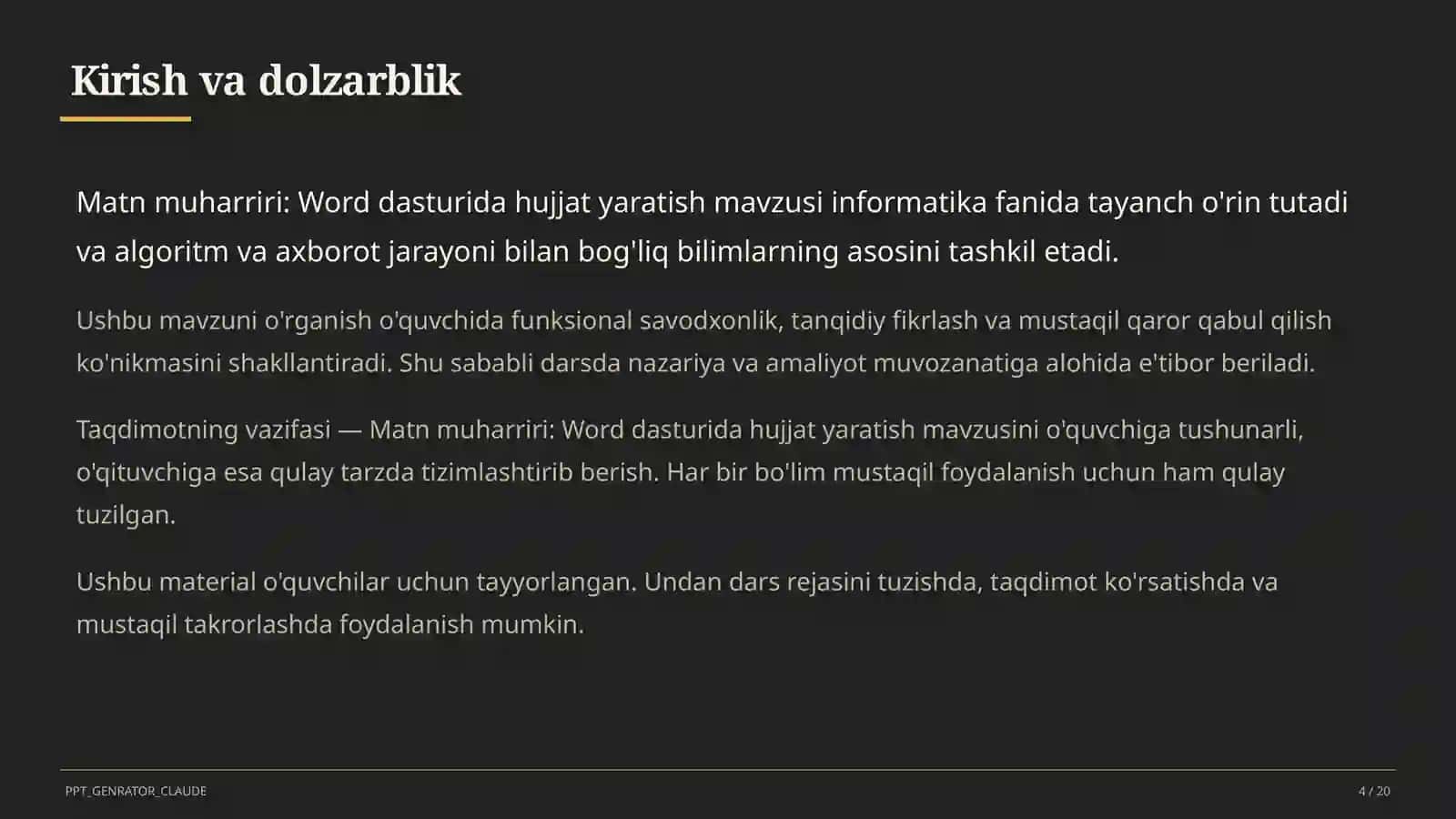 Informatika va axborot texnologiyalari (5–11) — o'quvchilar uchun 4