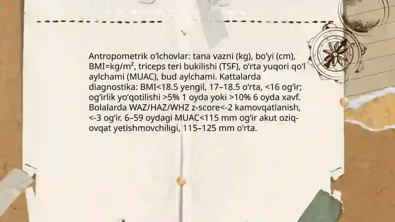 Shaxsiy ovqatlanishning adekvatligini oʻrganish va baholash 4