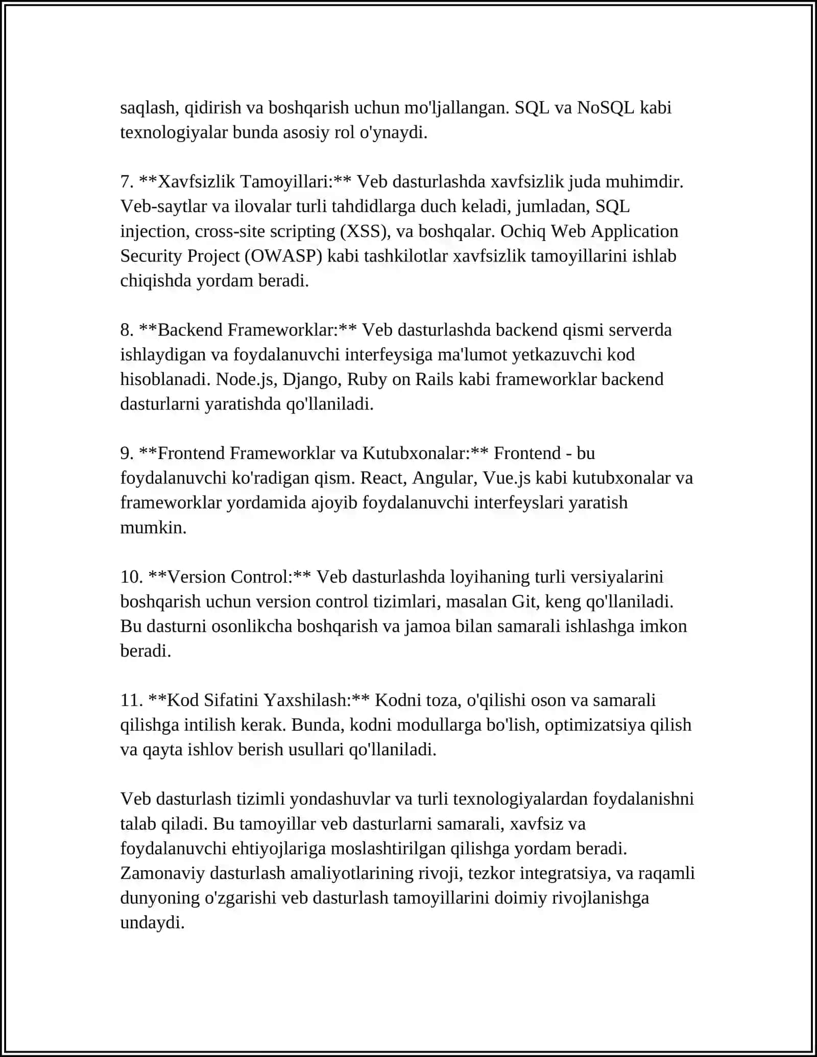 WEB DASTURLASHGA ASOSLANGAN AMALIY TIZIMLAR 4