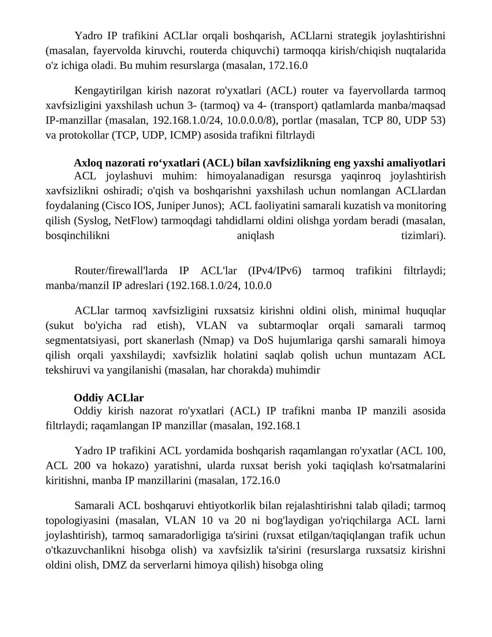 Ruxsat beruvchi ACL yordamida IP-trafikni boshqarish 4
